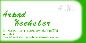 arpad wechsler business card